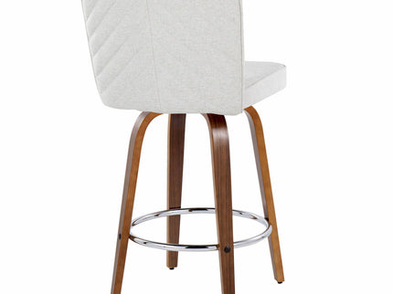 Henry - Contemporary Fixed Height Counter Stool With Swivel With Round Footrest (Set of 2)