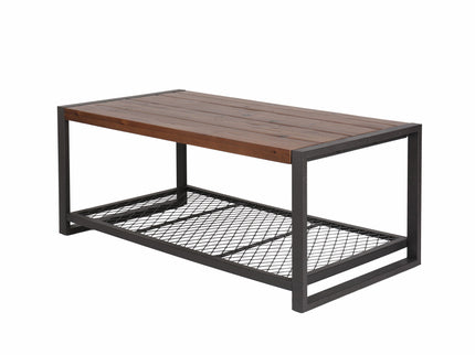 Console Coffee Table With Reclaimed Wood Finish, For Living Room - Natural