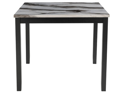 Leoncia - Bar Table And 4 Bar Stools - Espresso / White