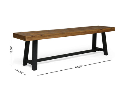 Cloud - Outdoor Bench With Acacia Wood Frame And Slat Panel Design