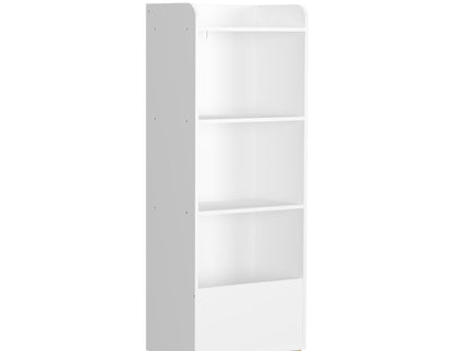 4 Tier Bookcase, Book Display With Safety Restraint, Storage Cabinet For Playroom - White
