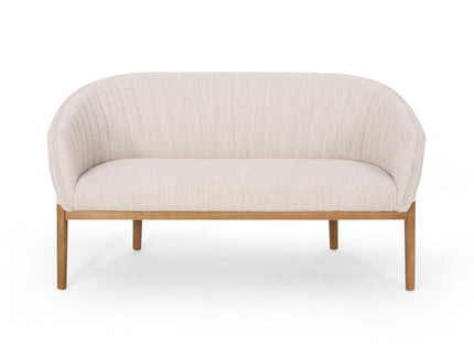 Mid Century Modern Loveseat With Channel Stitched Backrest