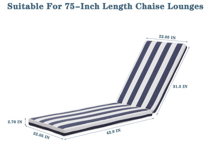 Outdoor Lounge Chair Cushion Replacement Patio Funiture Seat Cushion Chaise Lounge Cushion