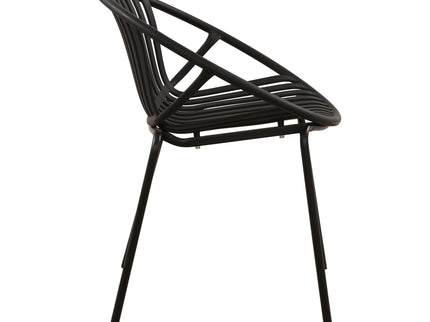 Stackable Outdoor Chairs With Breathable Plastic Backrest (Set of 2)