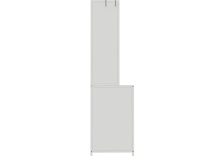 Contemporary Kitchen Pantry Cabinet With Glass Doors, Adjustable Shelves, Steel - Brushed Nickel