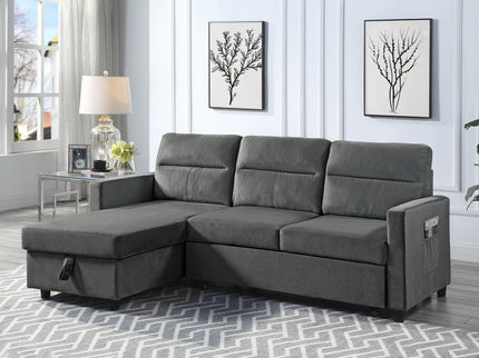 Ivy - Reversible Sleeper Sectional Sofa With Storage Chaise And Side Pocket