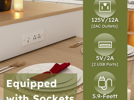 Expandable Kitchen Island With Power Outlet