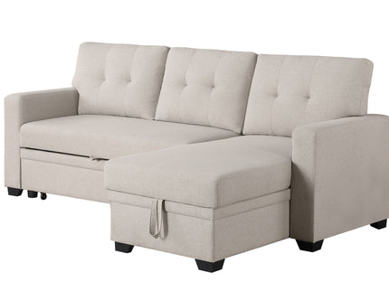 Upholstered Pull Out Sectional Sofa With Chaise