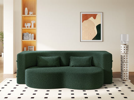 Modern Floor Sleeper Sofa Bed With 2 Pillows, Convertible Twin Size Folding Mattress For Living Room