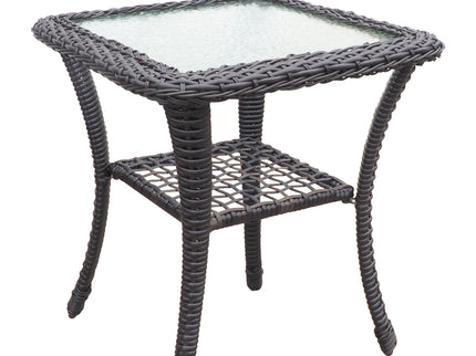 3 Pieces Conversation Set, Outdoor Wicker Rocker Swivel Patio Bistro Set, Rocking Chair With Glass Top Side Table