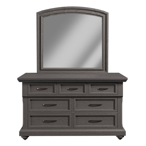 1 Piece Dresser With Handles And Unique Round Legs - Antique Gray