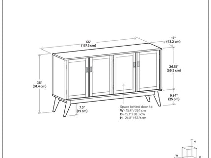 Draper - 4 Door Sideboard Buffet - Brown