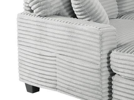 Upholstered U-Shaped Sectional Sofa With Movable Ottoman And Side Storage Pockets