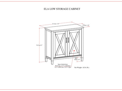 Ela - Low Storage Cabinet - Smoky Brown