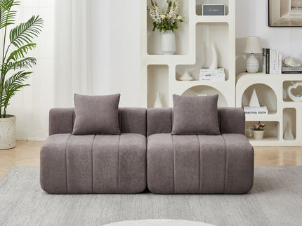 Modular Sectional Sofa With 2 Pillows, Symmetrical Design