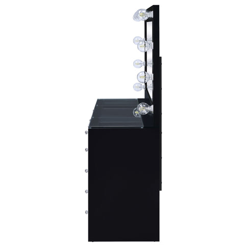 Fern - 7 Drawer Vanity Set With Mirror And Globe Lights