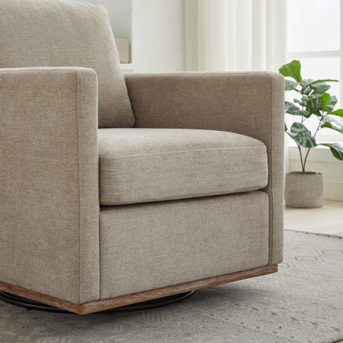 Square Upholstered Swivel Accent Chair