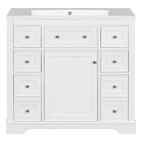Modern Bathroom Vanity With Sink Combo, 6 Drawers And 1 Cabinet