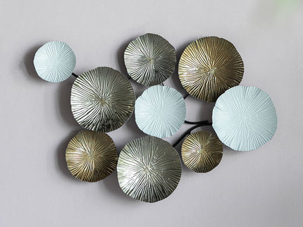 Contemporary Metal Wall Decor Accent - Golden / White