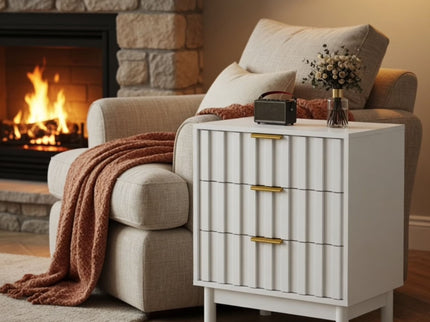 Fluted 3 Drawer Dresser