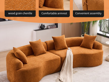4 Seater Sofa With Fabric, 30D, 60 Hardness Full Sponge, 4 Pillow For Living Room, Home Furniture Sleeper Sectional Sofa For Apartment