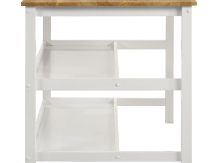 Cowichan - Kitchen Island Counter Table With Pot Rack - White