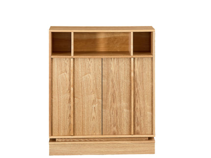 Fluted Sideboard Buffet Cabinet With 2 Doors And Adjustable Shelf, Storage Cabinet For Entryway