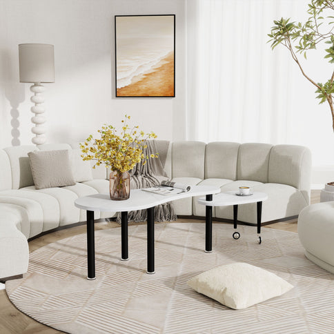 Rotatable Cocktail Table With Solid Legs, 360 Degree Rotating