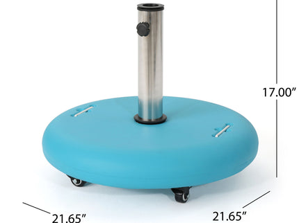 Wheelie - Round Umbrella Base With Stainless Steel Holder