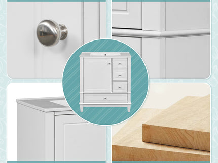 Freestanding Bathroom Vanity With Sink, Soft Close Door, 3 Drawers