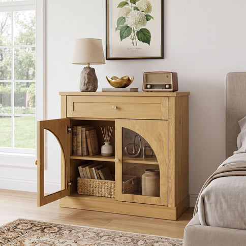 Modern Sideboard Cabinet With 1 Drawer And 2 Arched Doors