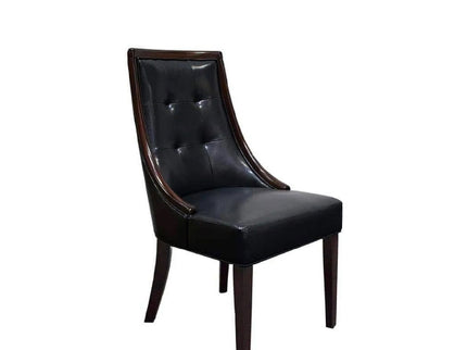 Clair - Tufted Dining Room Side Chair (Set of 2) - Dark Coffee / Black