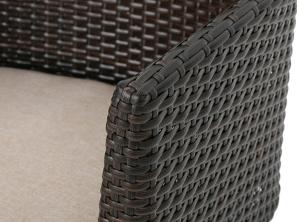Kenneth - 3 Pieces Chat Set Outdoor Furniture - Brown Multi