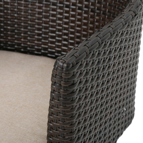 Kenneth - 3 Pieces Chat Set Outdoor Furniture - Brown Multi