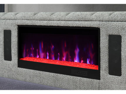 Isaiah - Bed With TV Lift-LED Speakers And Fireplace