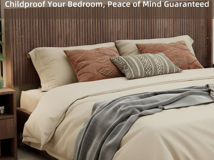 Modern Wide Wall Mounted Fluted Panel Headboard