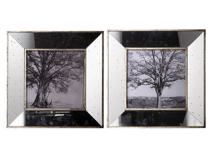 Vintage Reflective Picture Frames (Set of 2) - Silver