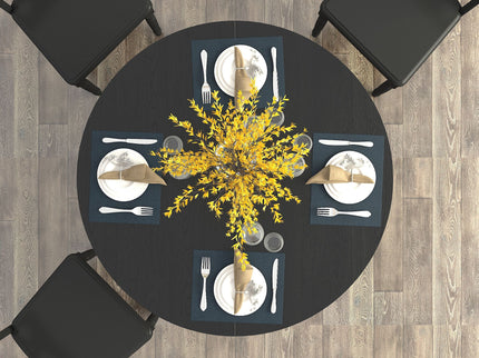 Dining Table For Farmhouse Kitchen Expandable Oval Table Top With Removable Leaf Trestle X Shaped Base - Black