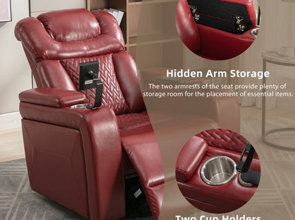 270 Degree Swivel Power Recliner With Tray Table, Phone Holder, Cup Holder, USB Port