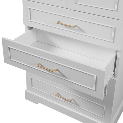 Freestanding Bathroom Cabinet With 3 Drawers, Adjustable Shelf, Soft Close Doors