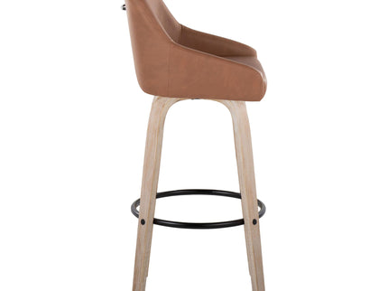 Hannah - Transitional Fixed Height Barstool With Swivel With Round Footrest (Set of 2)