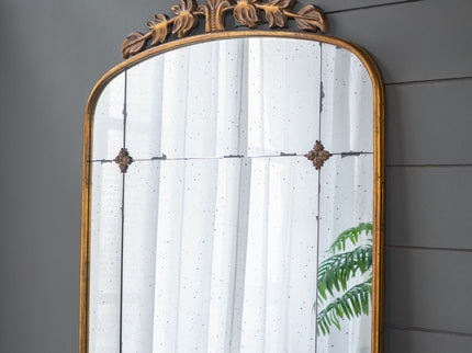 Lavish - Full Length Mirror, AntiqueMetal Floor Mirror For Living Room, Bedroom - Gold