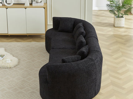 Curved Sectional Sofa With 6 Pillows