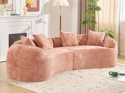 Curved Compressed Sofa, Nordic-Style Design For Living Room
