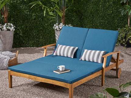 Etherealize - Outdoor Adjustable Double Chaise Lounge With Water Resistant Cushions