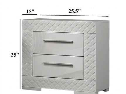 Nightstand With Bar Handle - White