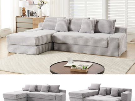 Modern L - Shaped Sectional Couch With Memory Foam