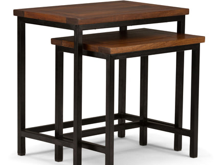 Skyler - 2 Piece Nesting Side Table - Dark Cognac Brown