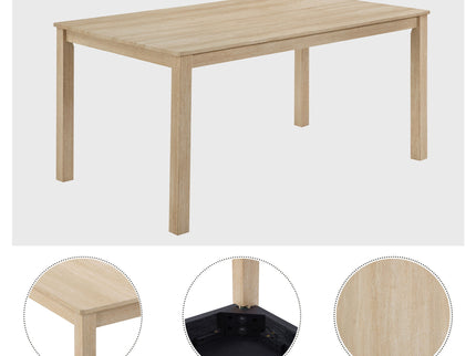 6 Piece Dining Table Set With Bench - Beige / Light Oak