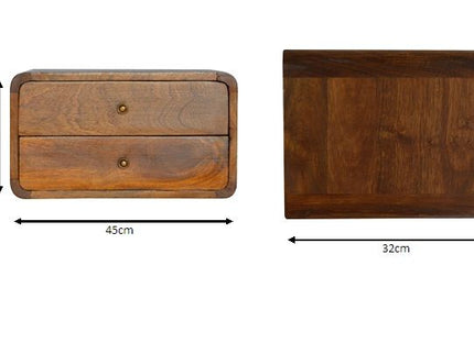 Curved Wall Mounted Bedside Nightstand